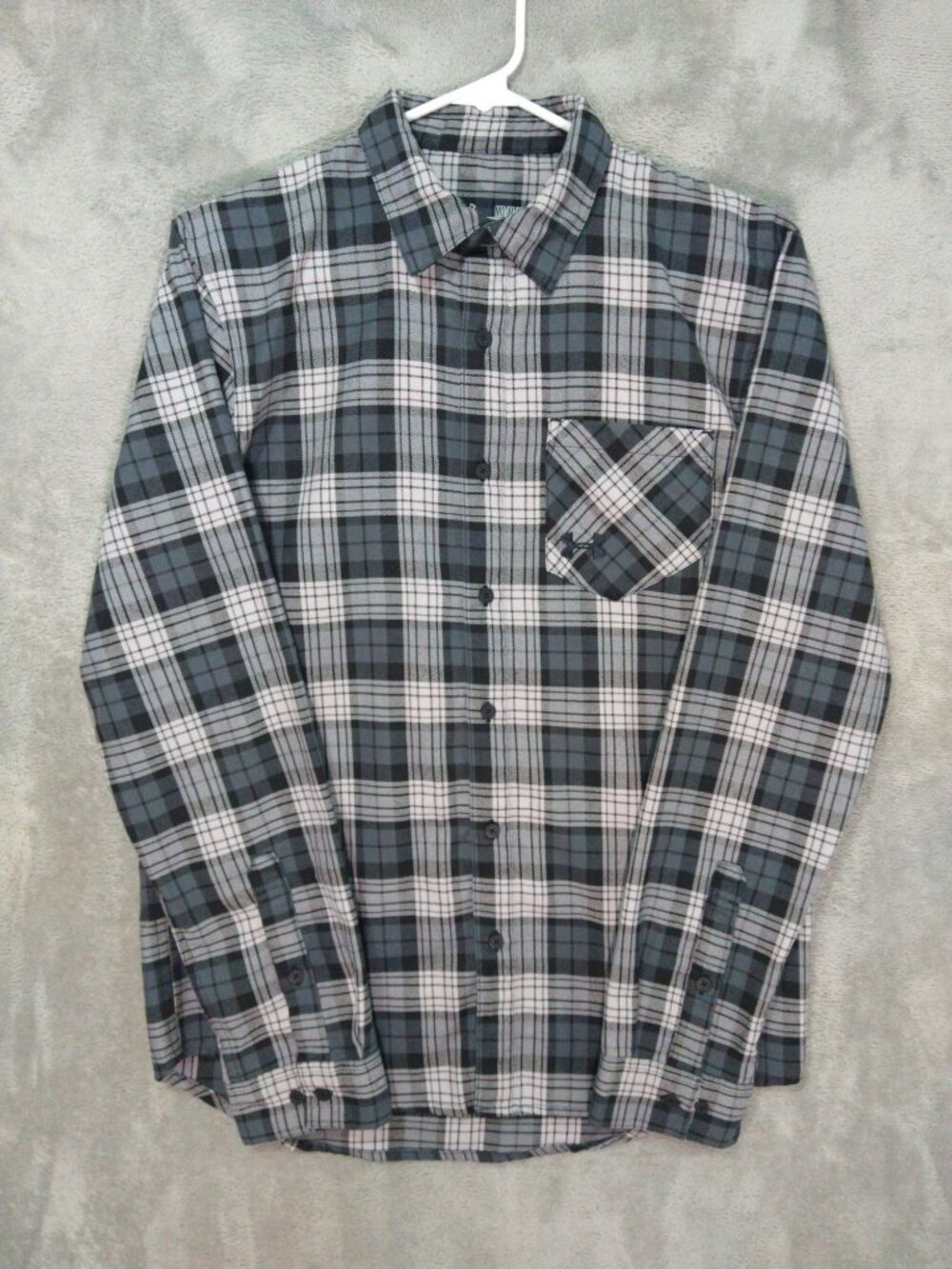 Under Armour ColdGear Shirt Mens Medium Gray Plaid Flannel Loose